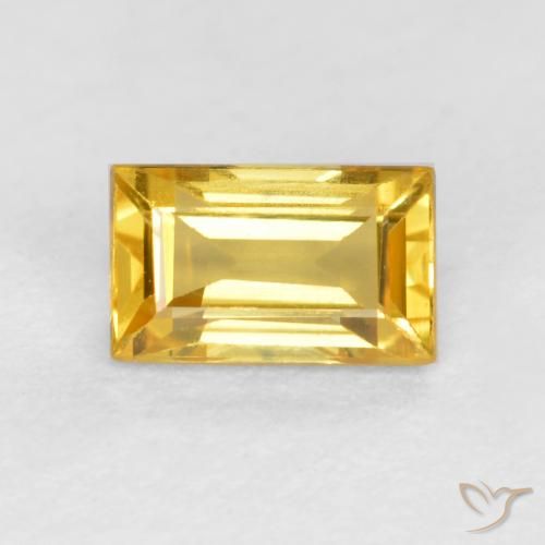 0.45ct Натуральный Золотой Сапфир, Огранка Багет, VVS-VS