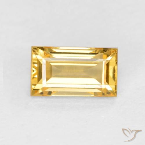 0.39ct Натуральный Среднее золото Сапфир, Огранка Багет, VVS-VS