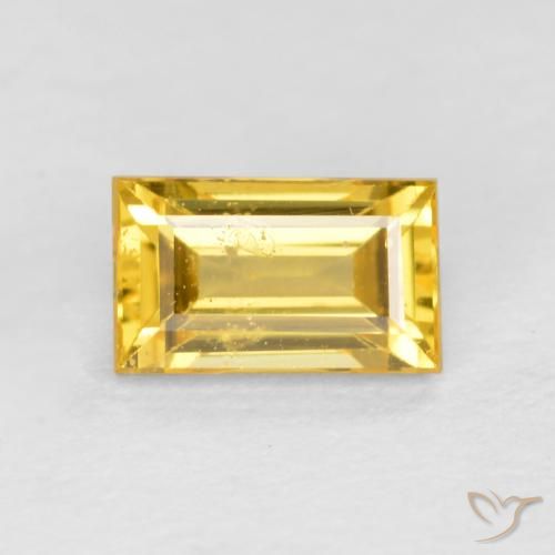 0.46ct Натуральный Золотой Сапфир, Огранка Багет, Чистота VS