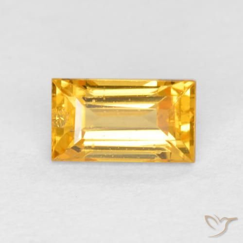 0.42ct Натуральный Средний золотой Сапфир, Огранка Багет, Чистота VS