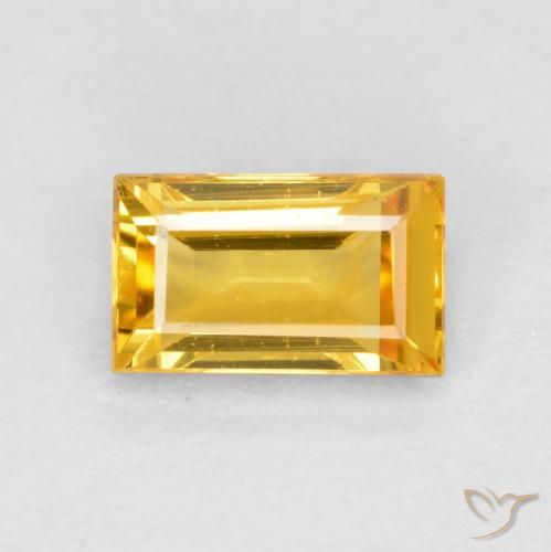 0.42ct Натуральный Средний золотой Сапфир, Огранка Багет, Чистота VS