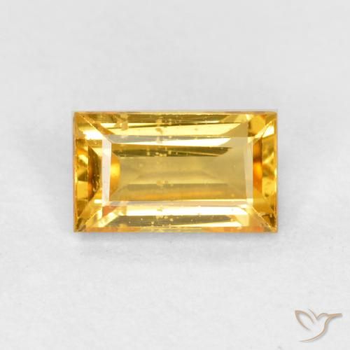 0.39ct Натуральный Золотой Сапфир, Огранка Багет, Чистота VS