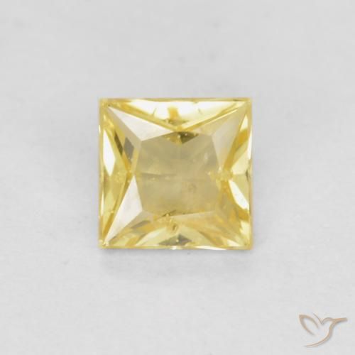 0.32ct Натуральный Тосканский желтый Сапфир, Квадрат, VS-SI