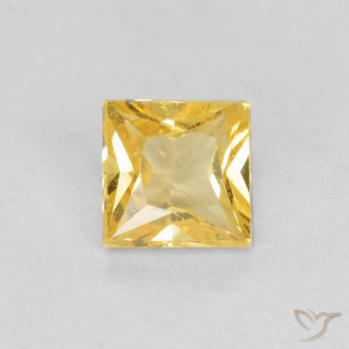0.37ct Натуральный Тосканский желтый Сапфир, Квадрат, Чистота VS