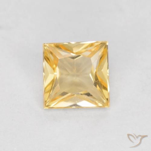 0.37ct Натуральный Светлое золото Сапфир, Квадрат, VVS-VS