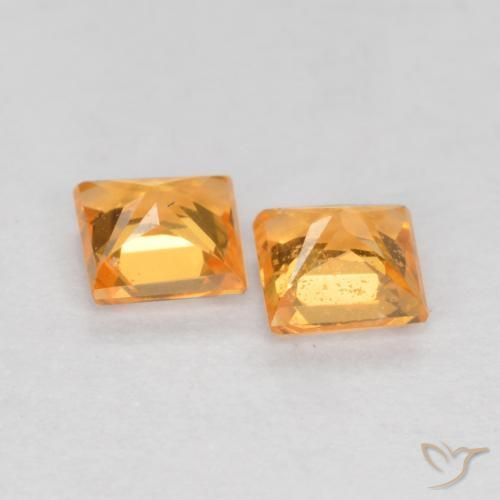 0.50 карата, натуральный Средний апельсин Сапфир, Квадрат, Чистота VS