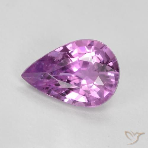0.42ct Натуральный Глубокий розовато-фиолетовый Сапфир, Форма груши, Чистота VS