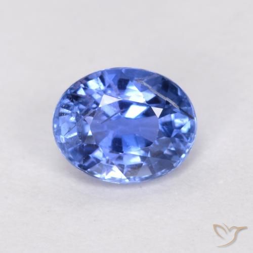 0.52ct Натуральный Светло-синий Сапфир, Овал, SI