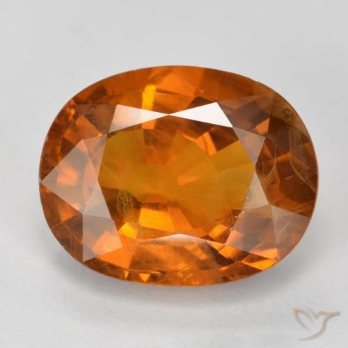 5.58ct Натуральный Темно-оранжевый Сапфир, Овал, VS-SI