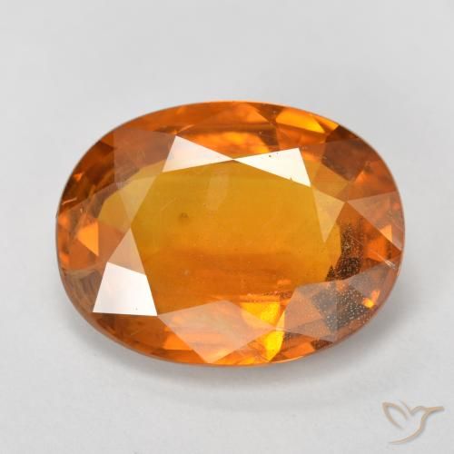 6.96ct Натуральный Красновато-оранжевый Сапфир, Овал, VS-SI