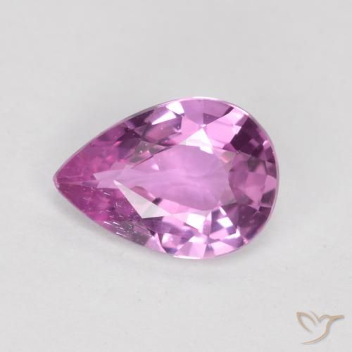 0.62ct Натуральный Глубокий розовато-фиолетовый Сапфир, Форма груши, Чистота VS