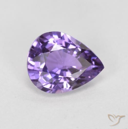0.66ct Натуральный Интенсивный фиолетовый Сапфир, Форма груши, VS-SI