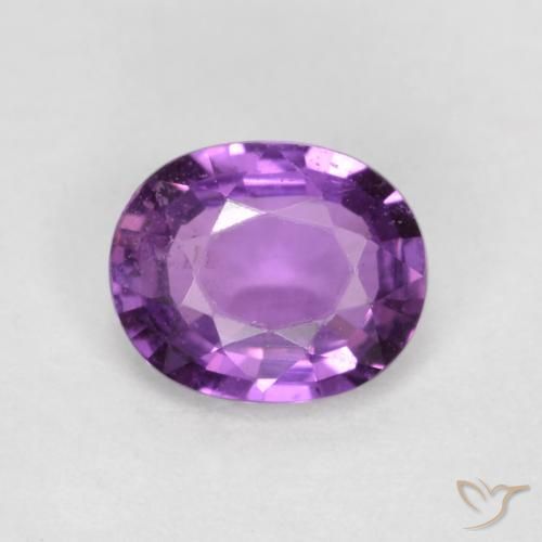 0.72ct Натуральный Темно-пурпурный Сапфир, Овал, VS-SI