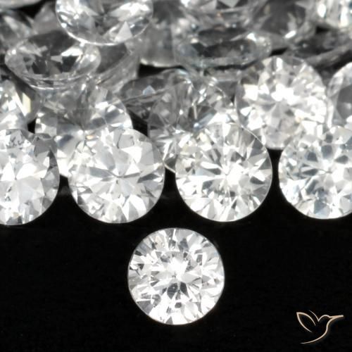 0.19ct Натуральный Ясно Белый Сапфир, Круглый, Чистота VS