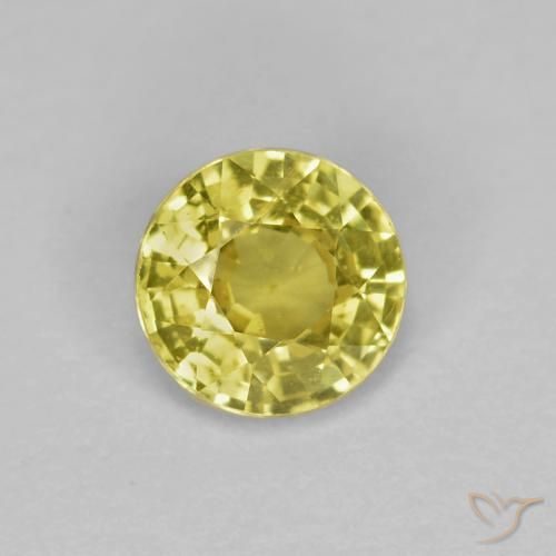 0.44ct Натуральный Средний желтый Сапфир, Круглый, Чистота VS