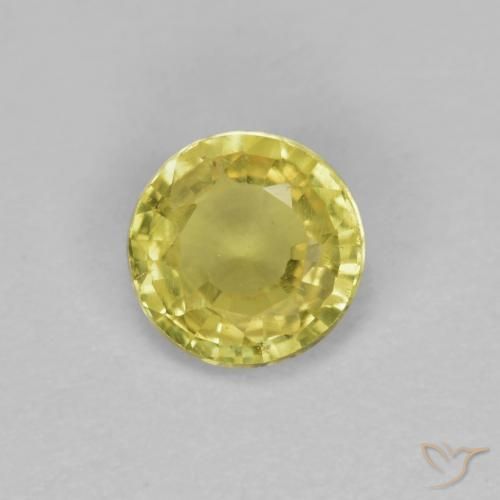 0.39ct Натуральный Дижонский желтый Сапфир, Круглый, VVS-VS