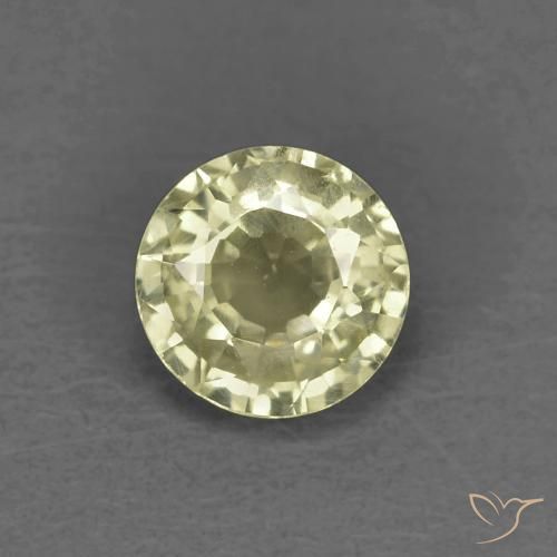 0.41ct Натуральный Средне-светло-желтый Сапфир, Круглый, Чистота VS