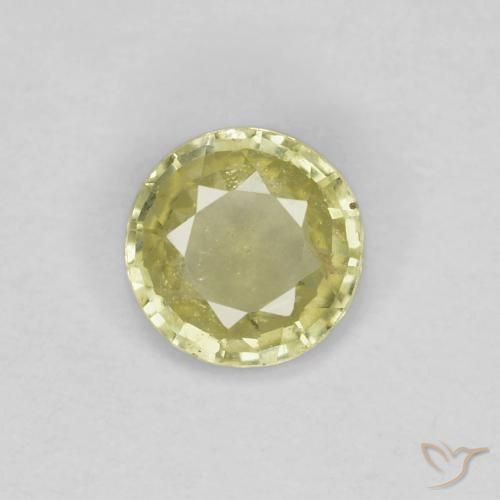 0.37ct Натуральный Средне-светло-желтый Сапфир, Круглый, Чистота VS