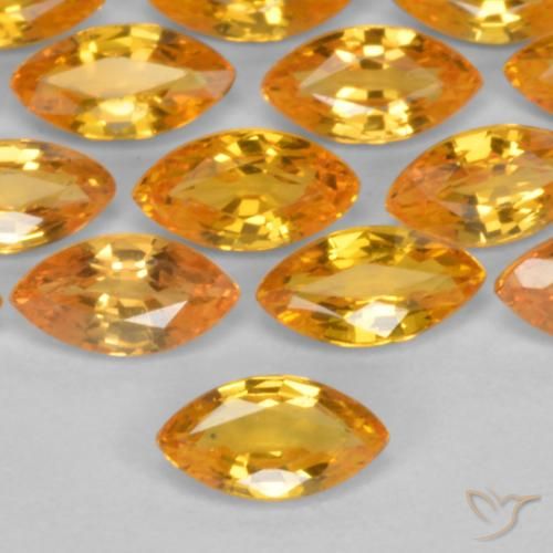 0.19ct Натуральный Золотой Сапфир, Маркиза, Чистота VS
