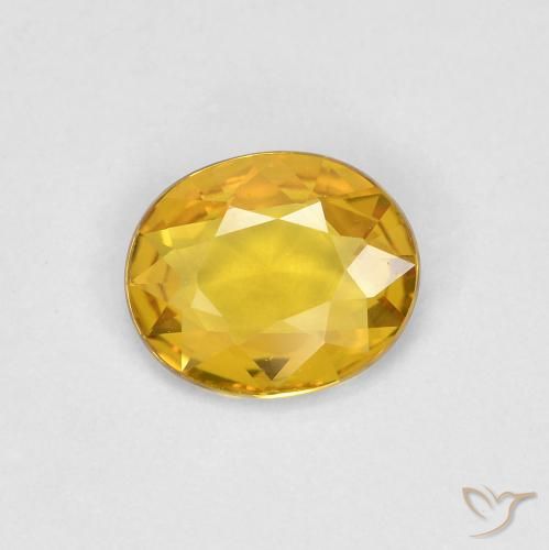0.55ct Натуральный Золотой Сапфир, Овал, Чистота VVS