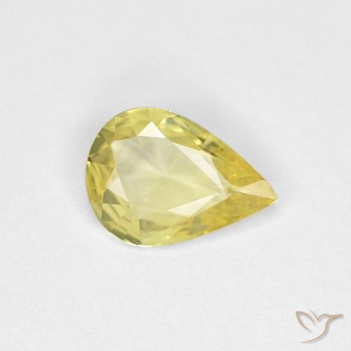0.45ct Натуральный Светло-желтый Сапфир, Форма груши, Чистота VVS