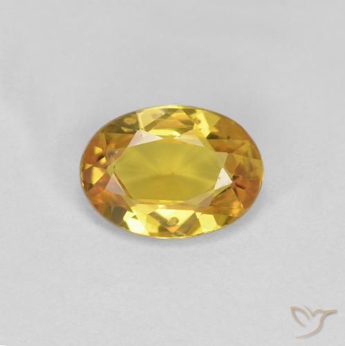 0.71ct Натуральный Золотой Сапфир, Овал, Чистота VS