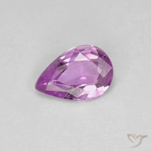 0.48ct Натуральный Средний фиолетовый Сапфир, Форма груши, Чистота VS
