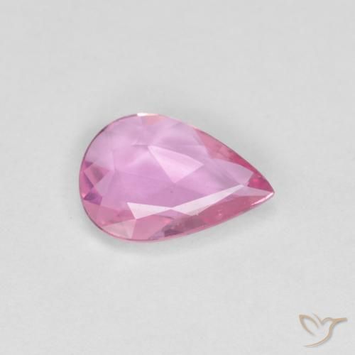 0.52ct Натуральный Ярко-розовый Сапфир, Форма груши, Чистота VVS