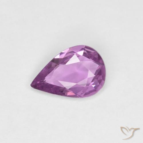 0.55ct Натуральный Розовато-фиолетовый фиолетовый Сапфир, Форма груши, Чистота VVS