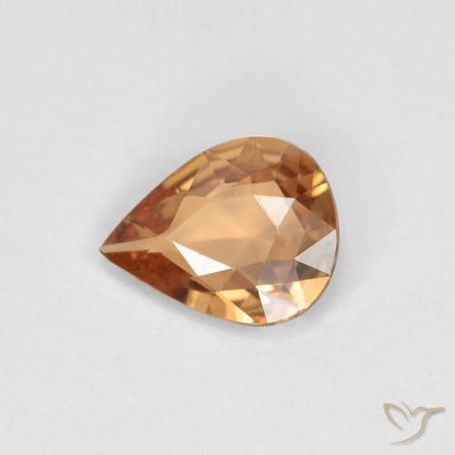 0.46ct Натуральный Оранжево-золотой Сапфир, Форма груши, VVS-VS