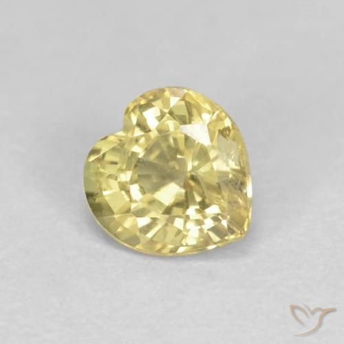0.53ct Натуральный Дижонский желтый Сапфир, Сердце, VVS-VS, Photo A