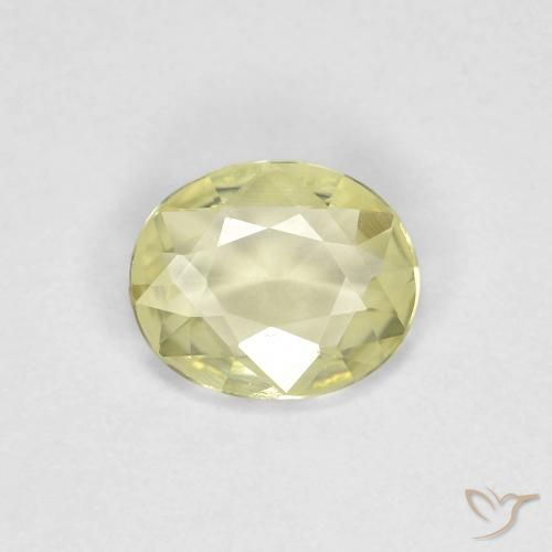 0.56ct Натуральный Средне-светло-желтый Сапфир, Овал, Чистота VVS