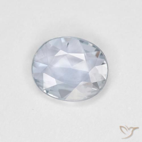 0.56ct Натуральный Голубовато-белый Сапфир, Овал, Чистота VS