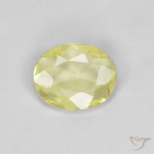 0.53ct Натуральный Светло-желтый Сапфир, Овал, Чистота VS