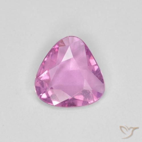 0.61ct Натуральный Светло-королевский фиолетовый розовый Сапфир, Триллион, Чистота VS