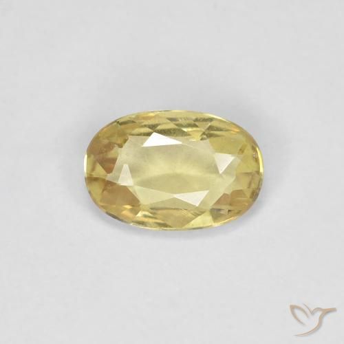 0.49ct Натуральный Средний желтый Сапфир, Овал, Чистота VS