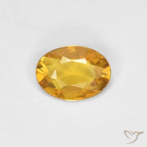 0.34ct Натуральный Темно-золотой апельсин Сапфир, Овал, VVS-VS