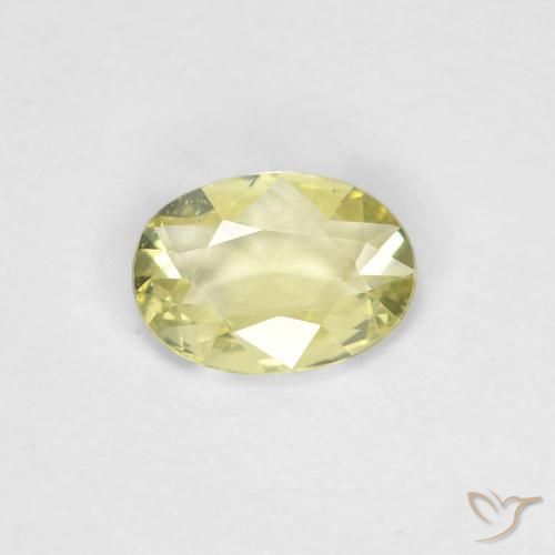 0.36ct Натуральный Средне-светло-желтый Сапфир, Овал, VVS-VS
