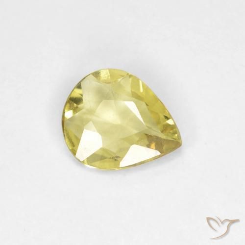 0.39ct Натуральный Средний желтый Сапфир, Форма груши, Чистота VS