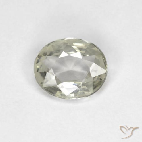 0.53ct Натуральный Серовато-зеленый Сапфир, Овал, Чистота VVS