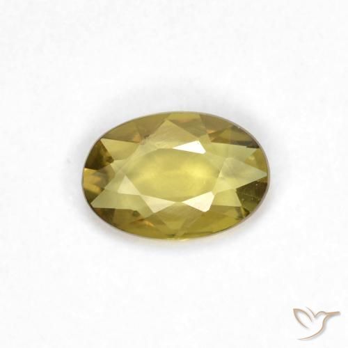 0.41ct Натуральный Желтовато-золотистый Сапфир, Овал, Чистота VVS