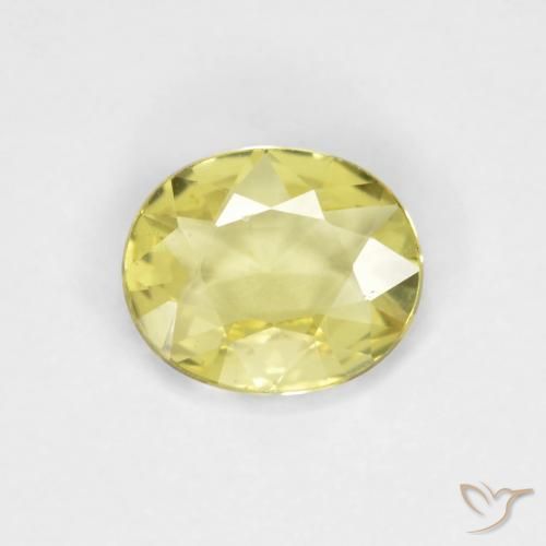0.57ct Натуральный Светло-желтый Сапфир, Овал, VVS-VS
