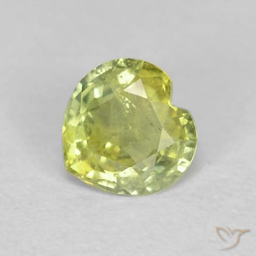 0.41ct Натуральный Светло-зеленый Сапфир, Сердце, VS-SI