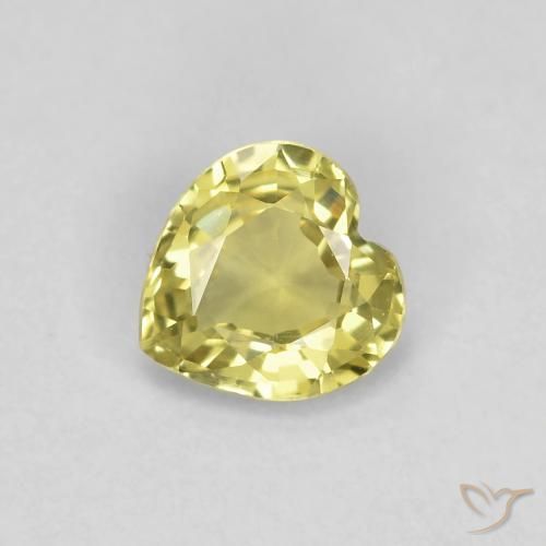0.42ct Натуральный Светло-желтый Сапфир, Сердце, VVS-VS