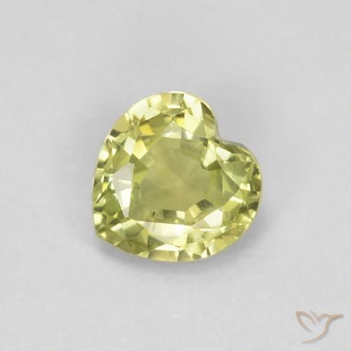 0.47ct Натуральный Средне-светло-желтый Сапфир, Сердце, Чистота VVS
