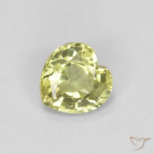 0.46ct Натуральный Лимонно-желтый Сапфир, Сердце, Чистота VS