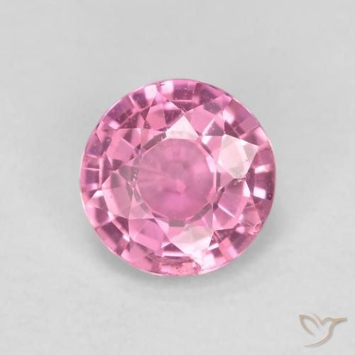 0.61ct Натуральный Средний розовый Сапфир, Круглый, Чистота VS