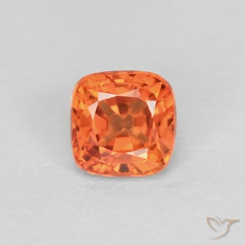 0.39ct Натуральный Огонь Оранжевый Сапфир, Подушка, VVS-VS