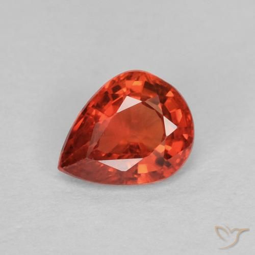 0.36ct Натуральный Ярко-красный Сапфир, Форма груши, VVS-VS