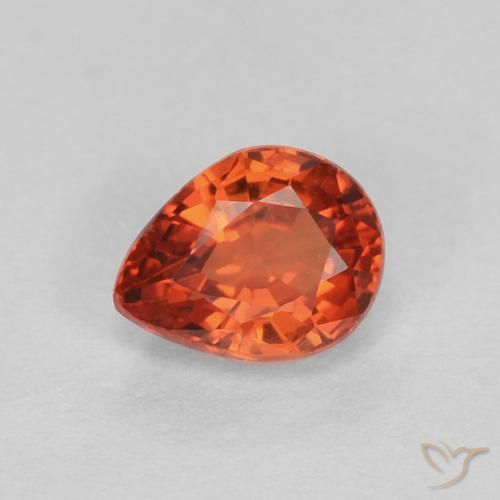 0.42ct Натуральный Янтарный Апельсин Сапфир, Форма груши, VVS-VS